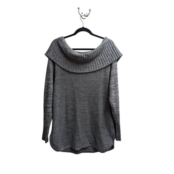 Jason Maxwell Sweater Off Shoulder Gray long sleeve Women's size 2X - Picture 1 of 6